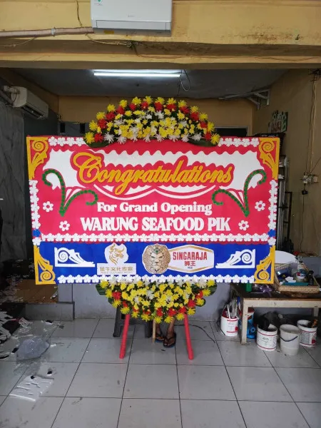 Papan Bunga Ucapan Selamat Karang Mulya